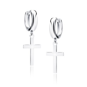 Cercei rotunzi argint Ø12 mm x 3 mm cu pandantiv cruciulite DiAmanti Z1856DER-DIA (Argint 925‰ 2,5 g.) Cercei rotunzi argint Ø12 mm x 3 mm cu pandantiv cruciulite DiAmanti Z1856DER-DIA (Argint 925‰ 2,5 g.)